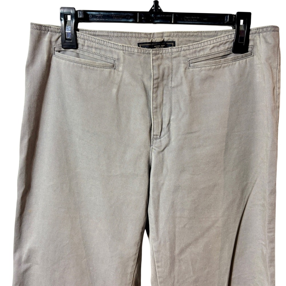 Y2K Abercrombie & Fitch Chino Khakis Gray Wide-Leg Pants Trousers Low Rise - Picture 2 of 8